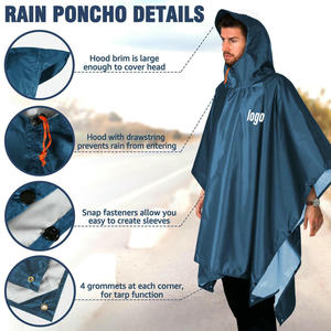 Custom Impermeable Lightweight Ripstop <strong>Nylon</strong> <strong>Raincoat</strong> Camouflage Durable Emergency Multifunctional Rain for Climbing Camping - Product Image 2