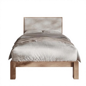 Zb BSci आधुनिक सरल डिजाइन बांस बिस्तर फ्रेम हेडबोर्ड ठोस लकड़ी मंच बेडरूम फर्नीचर के साथ - Product Image 6