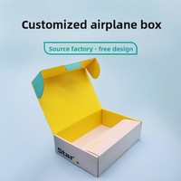 Scatole in Cartone Ondulato Laminato Colorato Personalizzate con Logo, Design Stile Aeroplano o Libro, Scatole Regalo per Imballaggio di Alimenti e Abbigliamento