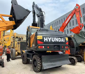 Machine à moteur d'origine HYUNDAI 210W-7 210W-9 Excavatrice sur pneus 21 tonnes Excavatrice coréenne originale d'occasion en stock - Product Image 6