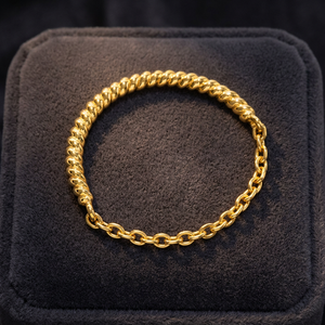 Bague chaîne S925 plaquée or 14K avec sertissage clos, design minimaliste, personnalisable pour la vente au détail, OEM, ODM, fabrication en usine thaïlandaise, prix usine - Product Image 2