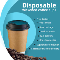 Approvisionnement d'usine en gros gobelet en papier à emporter jetable thé au lait café repassage tasse de boisson chaude avec couvercle peut être imprimé logo
