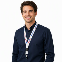 Lanière personnalisée en polyester pour transfert thermique par sublimation avec crochet pour porte-badge, porte-clés