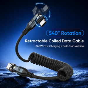 <span class=keywords><strong>Cable</strong></span> <span class=keywords><strong>USB</strong></span>-<span class=keywords><strong>C</strong></span> de Carga Rápida de 240W, <span class=keywords><strong>Doble</strong></span> Rotación de 540 Grados, Trenzado de Nailon, 5A, Transferencia de Datos de 480mbps, Retráctil, Tipo-<span class=keywords><strong>C</strong></span> - Product Image 5