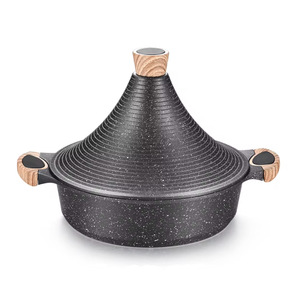 Tagine en aluminium noir antiadhésif de 32 cm, casserole marocaine en granit - Product Image 5