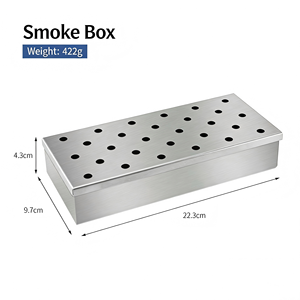Boîte à fumée en acier inoxydable robuste pour grillades au gaz, au charbon <span class=keywords><strong>de</strong></span> <span class=keywords><strong>bois</strong></span> ou électriques, accessoire BBQ pour ajouter une saveur fumée - Product Image 6