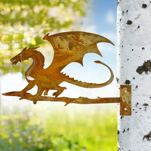 Decorations Corten Yard Knife Gardening Chicken Laser Divider Penguin Signs Dolphin Iron Auen Decorative Metal Garden Ornaments - Product Image 3