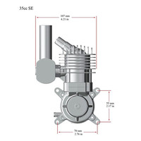 Moteurs RC RCGF STINGER 35CC SE 2 temps, moteurs à essence pour modèles RC, avions RC, avions télécommandés, moteur à deux temps Stinger 35CC
