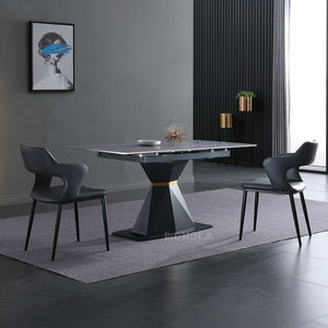 Mesa de comedor rectangular extensible, plegable, mármol negro, <span class=keywords><strong>120</strong></span>, 140 cm, con 6 sillas - Product Image 3