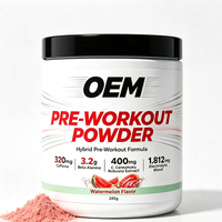 Poudre pré-entraînement OEM sous marque privée 245g Pastèque 320mg Caféine 3.2g Bêta-Alanine Mélange d'électrolytes Complément sportif