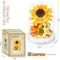 Bouquet de fleurs Kit de blocs de construction bricolage fleur briques modèle Construction jouet pour toujours fleur décorée Collection avec cache-poussière