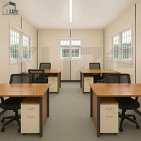 Bureau modulaire en conteneur maritime de 20 pieds avec salle de bain, structure en acier préfabriquée de conception moderne, disposition personnalisée