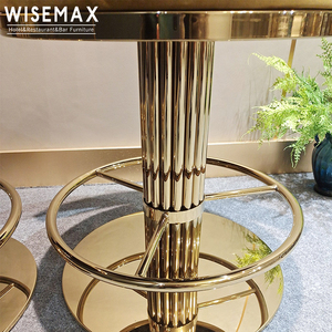 <span class=keywords><strong>Wisemax</strong></span> chải vàng cao trở lại t hình dạng đồng thau vàng thép không gỉ sang trọng xoay thanh phân ghế cho thanh đồ nội thất đám cưới ghế - Product Image 6