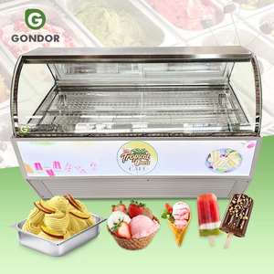 Vitrina Exhibidora de Helados con 12 Sabores, Congelador Redondo Comercial, el Mejor Helado Italiano en China - Product Image 1