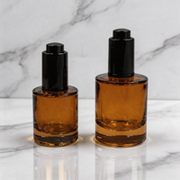 Vente en gros de flacons en verre ambré vides de 20 ml, 30 ml, 60 ml pour huiles essentielles, soins de la peau, sérum, lotion, avec bouchon noir, pompe à lotion, flacon compte-gouttes