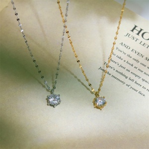 Collier Pendentif Chaîne Simple en Acier Inoxydable avec Cristal Strass Taillé Ovale et Sertissage Griffe, Style Décontracté/Sportif - Product Image 5