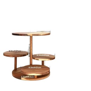 Wooden multi-tiered round cupcake <b>rack</b>, pastry <b>plate</b>, dessert table, snack display <b>rack</b>, household wooden storage <b>rack</b> - Product Image 5