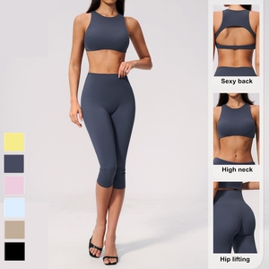 Conjuntos de Yoga Personalizados con Efecto Segunda Piel para Mujer, Pantalones Levanta Glúteos, Ropa Deportiva para Entrenamiento y Running, Ropa de Gimnasio, Conjunto de Sujetador de Yoga, Conjunto de Yoga con Costuras Invisibles - Product Image 2