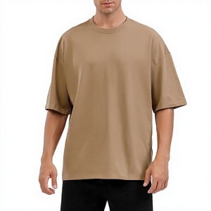 T-shirt Homme Oversize à Manches Courtes Col Rond 100% Coton Jersey Couleur Unie Coupe Boxy Décontractée - Product Image 1