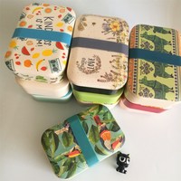 Boîte à lunch en fibre de bambou, boîte à lunch biodégradable avec couvercle pour le stockage des aliments