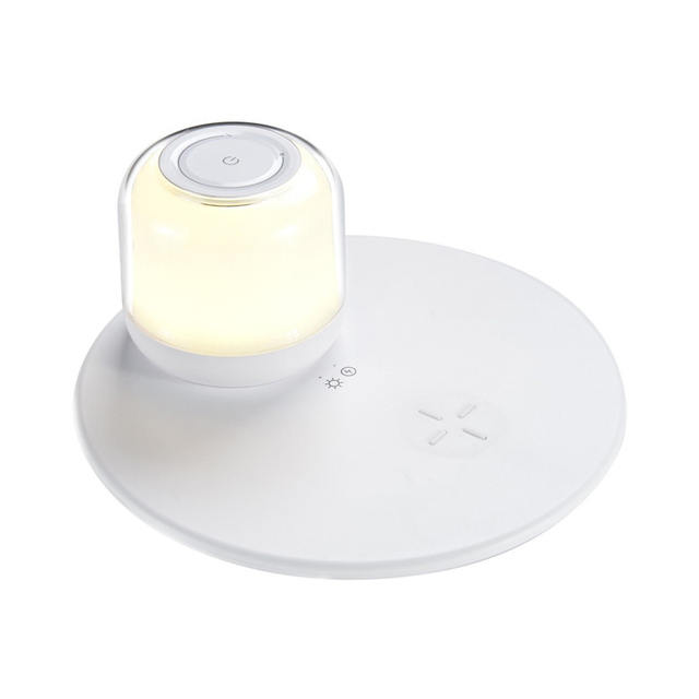 2024 OEM Type C Charger, Type C Fast Charging Pad with Night Lamp, Viewtec Top Ranking Products Lamp Wireless Charger