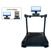 Cinta de Correr Inteligente para Gimnasio con Pantalla Espejo Giratoria de 21.5 Pulgadas, Carga Inalámbrica y por Cable para Teléfonos, Equipo Comercial de Cardio