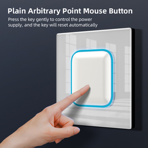 Interruptor de Pared de Vidrio Templado Blanco Estándar Universal KESHIQI, Enchufe de Corriente de 10A/16A 250V con Puertos USB A y C, Diseño Moderno - Product Image 3