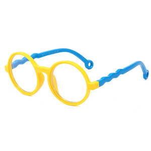 Gafas antiluz azul para niños, monturas redondas de silicona, sin prescripción médica, para uso en computadora, 72012 - Product Image 4