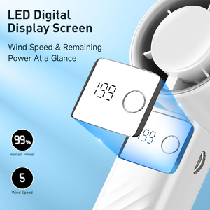 Nouvel article : Ventilateur portable avec 100 réglages de vitesse, affichage numérique, puissant, rechargeable par USB, mini ventilateur pratique - Product Image 2