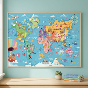 Rompecabezas Educativo para Niños, Mapa del Mundo XXL de 100 Piezas, Edades 6+, Cartón Grueso y Resistente de Primera Calidad, Geografía - Product Image 3
