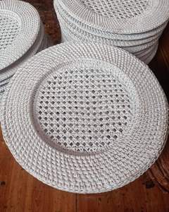 HAUTE QUALITÉ! Assiettes chargeur en rotin, ensemble d'assiettes décoratives pour décoration de table, décoration de mariage - Product Image 2