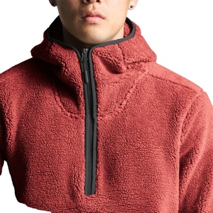 Luxury Winter Warm Polar Fleece Heavyweight <strong>Men</strong> Pullover <strong>Hoodies</strong> Custom Logo Half Zip up Oversized <strong>Sherpa</strong> <strong>Hoodies</strong> <strong>Men</strong> - Product Image 2