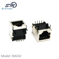 Connecteurs Ethernet RJ45 Femelle Modulaires PCB 90 Degrés avec Blindage