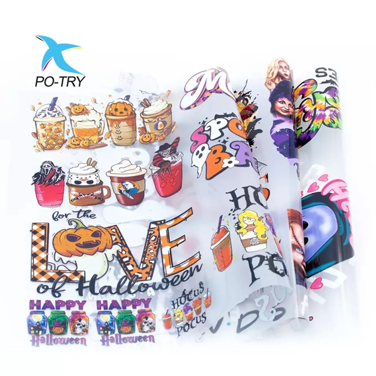 PO-TRY Hot Sale A3 A4Pet Film Sheet DTF Printing Film For Clothing T shirts Heat Transfer DTF PET Film Roll