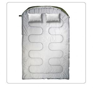 Sac de couchage d'extérieur hiver imperméable léger type enveloppe pour le camping ultra large double adulte en polyester avec deux oreillers - Product Image 5
