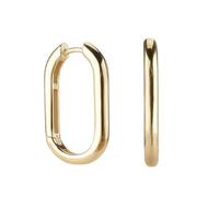 Boucles d'oreilles en argent sterling 925 pour femmes Géométrie Ovale Cercle Boucles d'oreilles Minimalisme Ovale Cercle Huggie Hoop