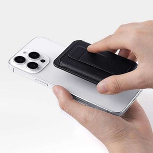 Universal PU leather folding magnetic mobile phone holder card bag wallet adjustable stand <b>portable</b> support bracket wholesale - Product Image 4