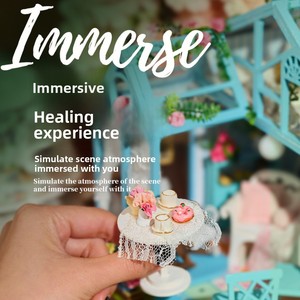 Hamaileon Book Nook Garden Handmade 3D Flower Dollhouse Cabin Know Me DIY Set for Valentine's Day Birthday Graduation Miniatures - Product Image 3