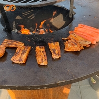 Barbecue portable moderne en acier Corten pour extérieur, pliable, avec fonction de fumoir, allumage automatique, durable, étanche
