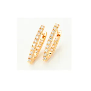 95078 wholesale fancy women jewelry simple style triangle shape earrings with white gemstone earring