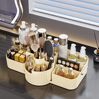 Boîte de rangement cosmétique en plastique multifonctionnelle rotative de haute qualité pour le bureau, tendance et élégante