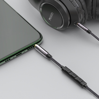 YAU30 Control de volumen Divisor de auriculares Cable de audio 3,5mm Hembra a un auricular/micrófono macho dual Y Cable de audio divisor
