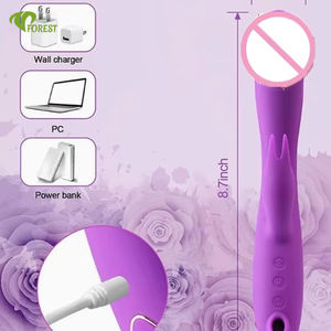 Двойной вибратор 3-в-1 с функцией имитации орального секса и стимуляции клитора, с подогревом, для женщин - Product Image 3