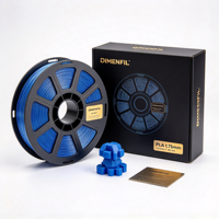 Filament PLA bleu cobalt à rendu des couleurs élevé DIMENFIL, 1 kg, 1,75 mm, 200 °C, basique pour tous les types d'imprimantes 3D FDM