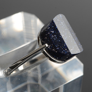 Keisha Lena – bague en acier inoxydable, bleu acier, bijoux unisexes à la mode, taille 6 à 11 - Product Image 1