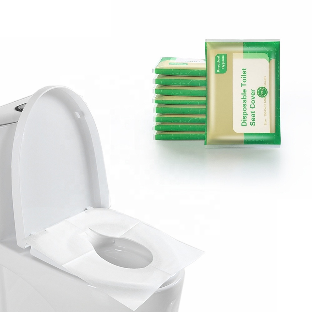 Anti-bacterial treatment disposable paper sanitary toilet seat cover,10 packs