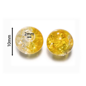 Perles de verre craquelé rondes de 10 mm pour la fabrication de bijoux, matériel de perlage artisanal DIY - Product Image 3