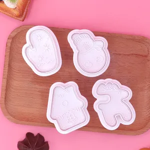 Moldes de silicone para cortar biscoitos, ferramenta de decoração de bolos DIY para cozinha, molde de primavera para sorvete, Natal e Halloween