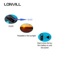 LONVILL Pembaca Mikrocip Hewan Peliharaan RFID Frekuensi Rendah Portabel Nirkabel dengan Layar OLED Jangkauan Jauh