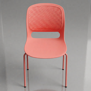 Contemporary Pink <b>Plastic</b> Chair With Metal Frame Stackable Outdoor Furniture restaurant <b>table</b> and chair set - Product Image 1